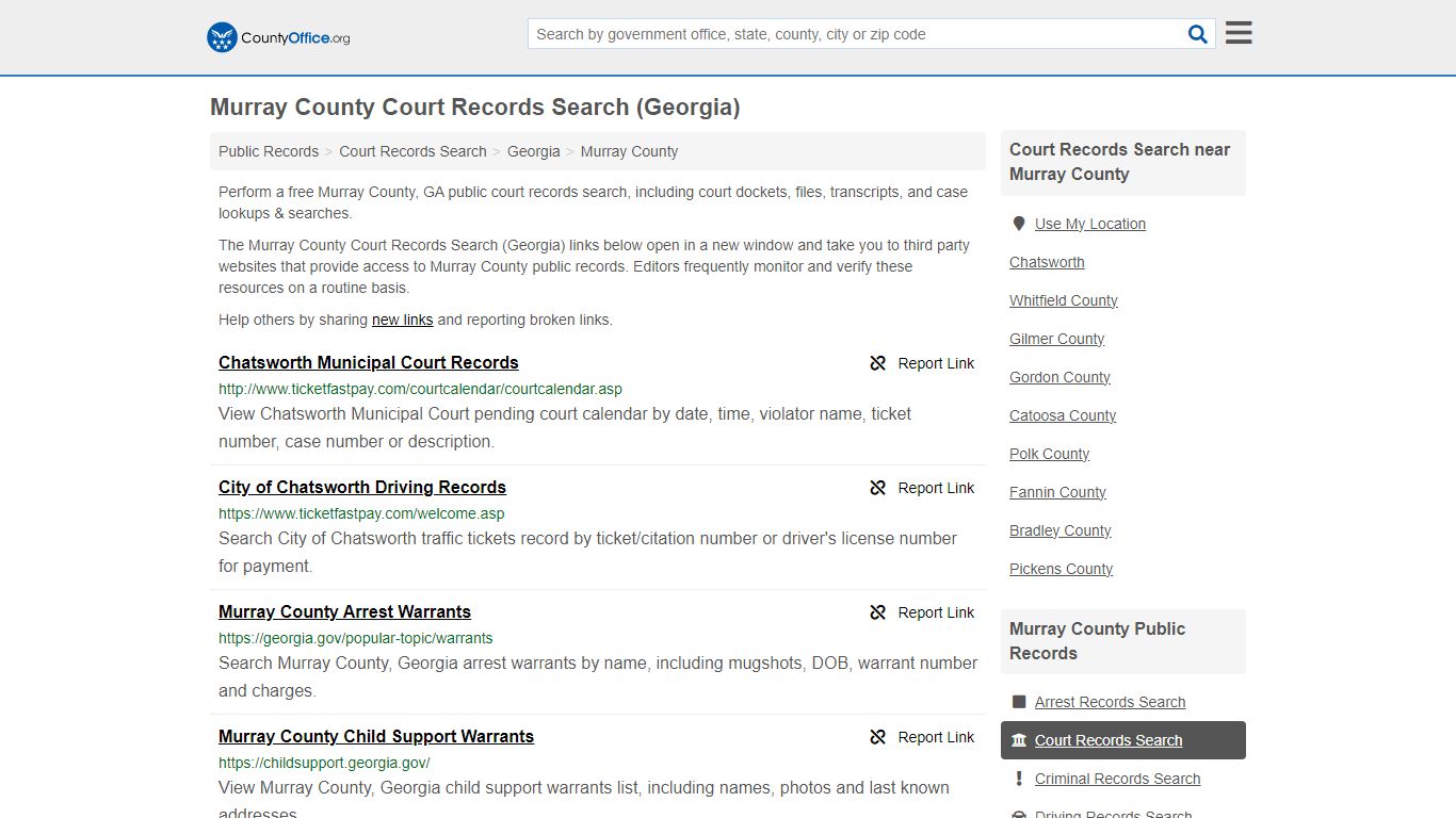 Court Records Search - Murray County, GA (Adoptions, Criminal, Child ...