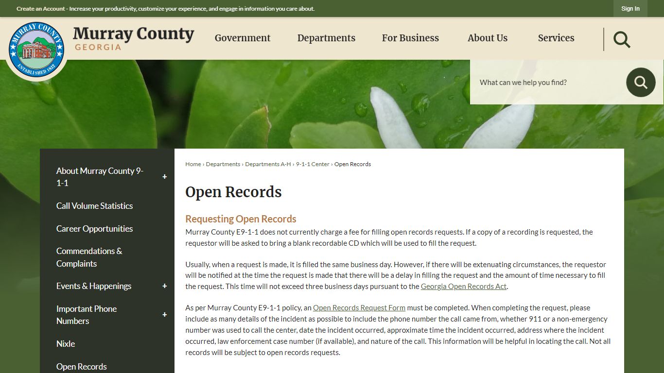 Open Records | Murray County, GA - Official Website