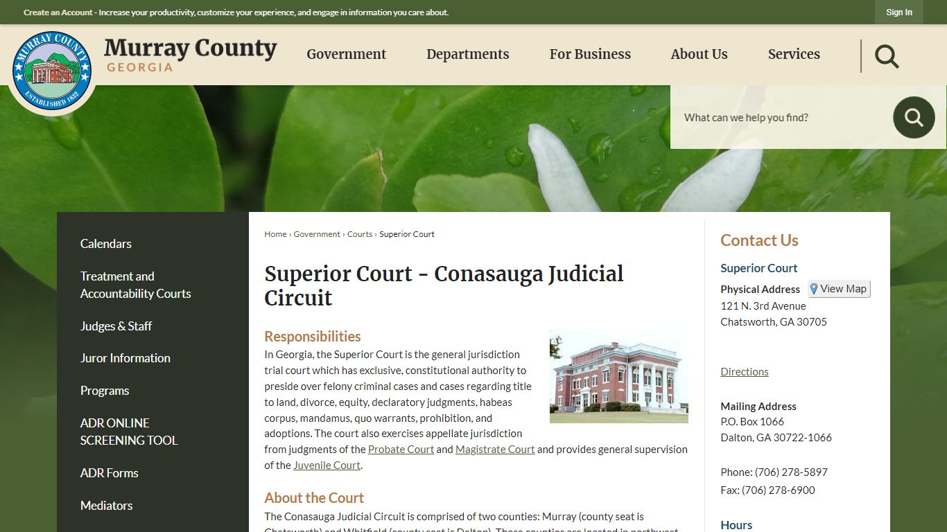 Superior Court - Conasauga Judicial Circuit | Murray County, GA ...